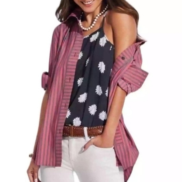 CAbi Tops - CAbi Regatta Shacket Size M Stripe